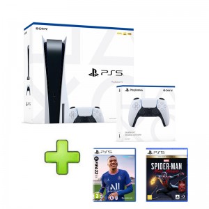 Consola Sony Playstation 5 PS5 825GB + Comando DualSense PS5 + FIFA 22 + Marvel's Spider-Man: Miles Morales (Ultimate Edition)